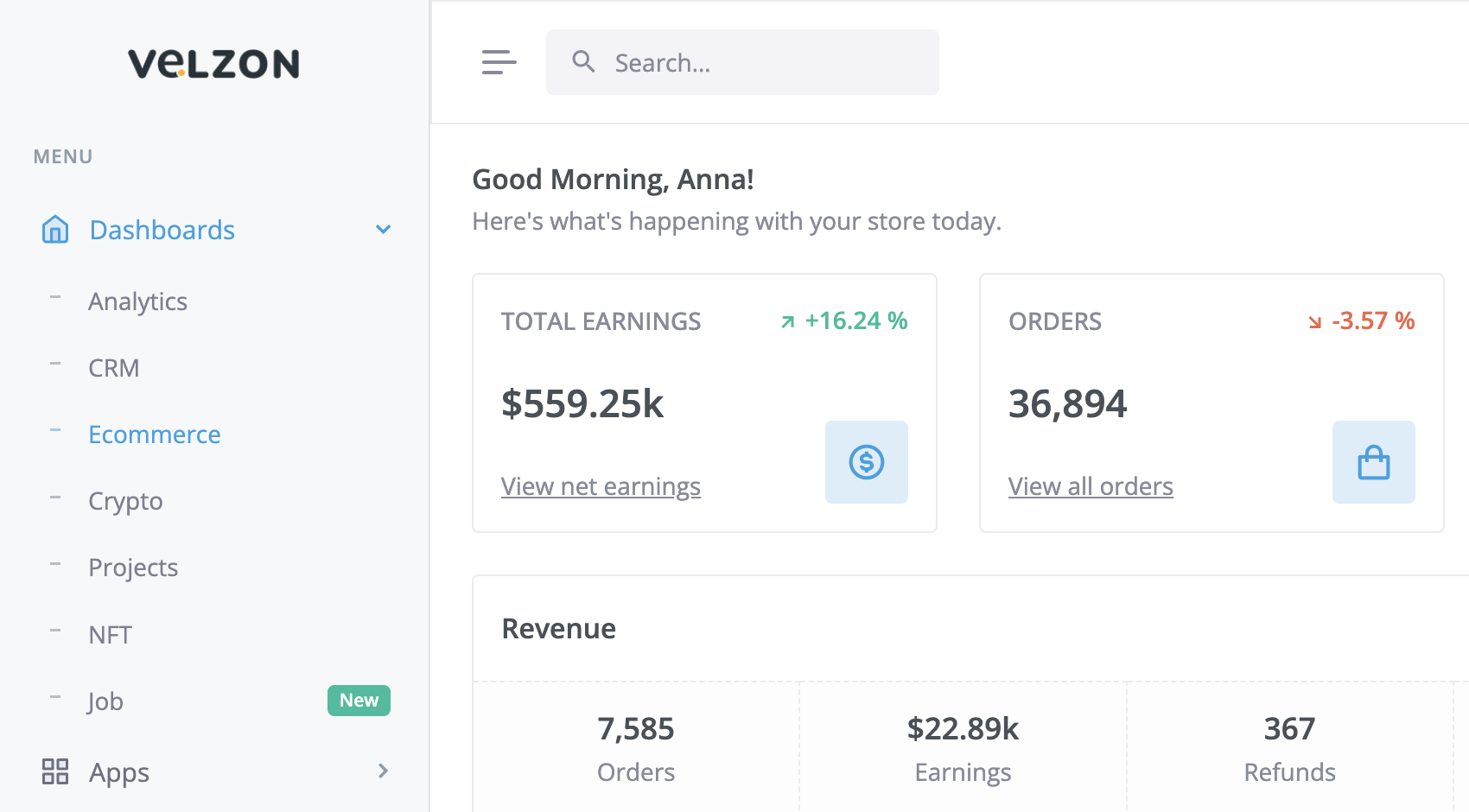 minimal theme template