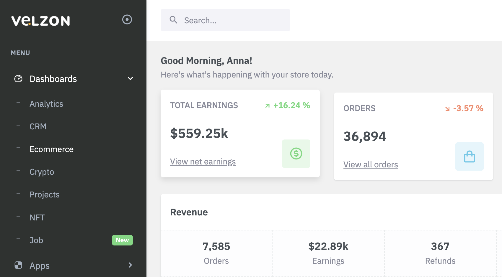modern theme template